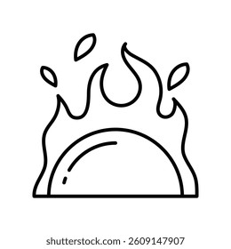 Solar flare vector outline icon. EPS 10 file
