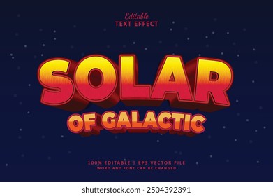 Solar of galactic editable text effect style 3d with space background