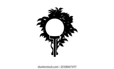 Solar Garden Light lamp, black isolated silhouette