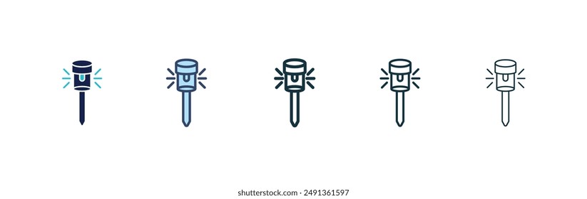 Solar Garden Light lamp icon set on white background