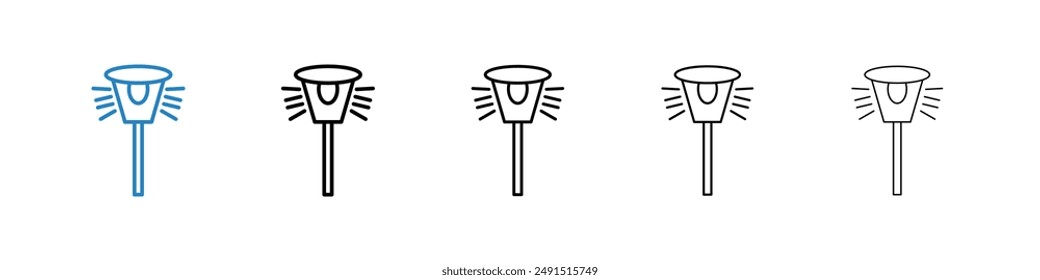 Solar Garden Light lamp icon in black and blue