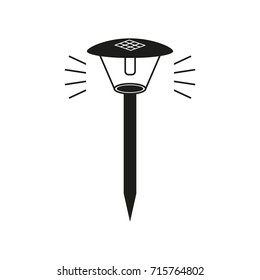 Solar Garden Light Lamp Icon, Vector Illustration.