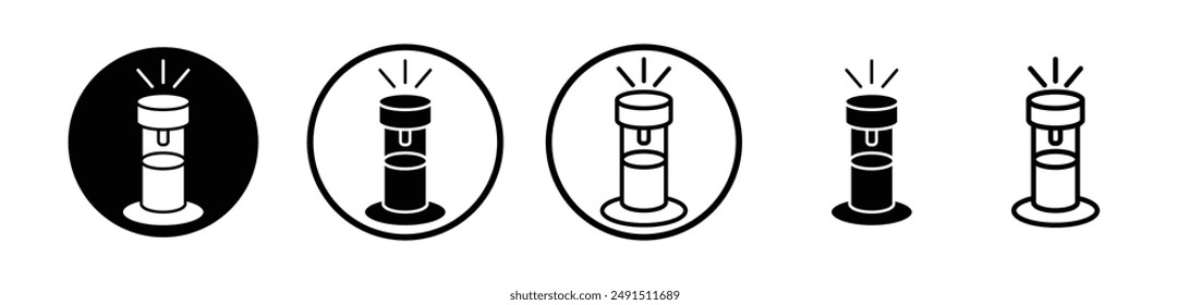 Solar Garden Light lamp liner icon collection on white background