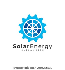 Solar Gear logo vector template, Creative Solar panel energy logo design concepts