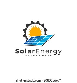 Solar Gear logo vector template, Creative Solar panel energy logo design concepts