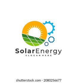 Solar Gear logo vector template, Creative Solar panel energy logo design concepts
