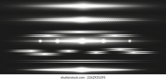 Solar glare.Glow isolated white transparent light effect set, lens flare, explosion, glitter, line, sun flash, spark and stars. Beautiful optical lens flare effect sun light.