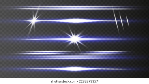 Solar glare.Glow isolated white transparent light effect set, lens flare, explosion, glitter, line, sun flash, spark and stars. Beautiful optical lens flare effect sun light.