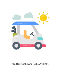 Solar Golf Cart icon in vector. Illustration