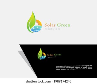 solar green creative logo design template