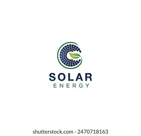 Solar Green Leaf Energy Letter C logo