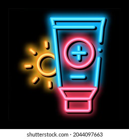 Solar Healthcare Gel neon light sign vector. Glowing bright icon Solar Healthcare Gel sign. transparent symbol illustration