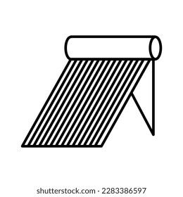 Sistema de intercambiador de calor solar, ilustración vectorial de proveedor de agua caliente sobre fondo blanco..eps