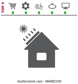Solar Heater Icon Vector flat design style