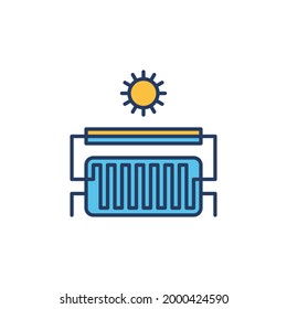 Solar Heating colored icon. Solar Water Heater vector concept modern sign