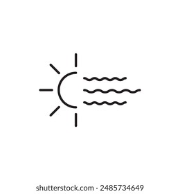 Solar heatwave line icon. simple flat black illusttration on white background..eps