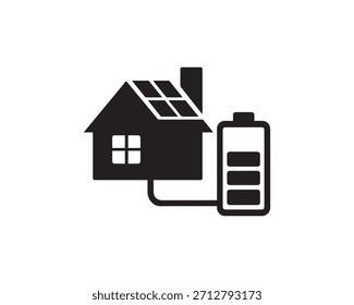 Solar home battery icon vector design illustration.