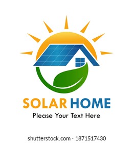 Solar home design logo template illustration