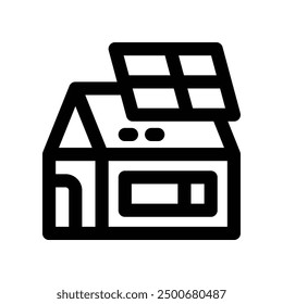 solar home icon. vector line icon for your website, mobile, presentation, and logo design.