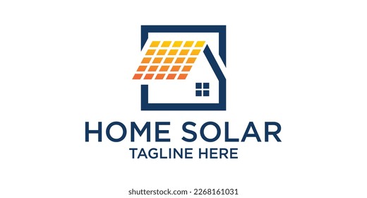 solar and home logo icon vector illustration