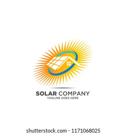 Solar Home logo vector template, Solar logo, Home Solar icon vector logo 