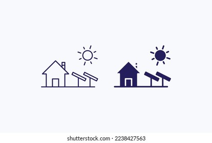 solar home vector illustration icon