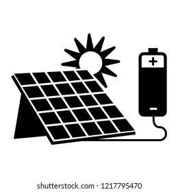 Solar house battery icon. Simple illustration of solar house battery vector icon for web design isolated on white background