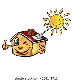 solar house cartoon