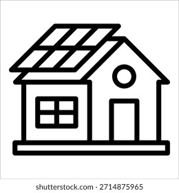 Solar House Icon Element For Design
