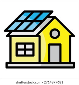 Elemento de ícone da casa solar para design