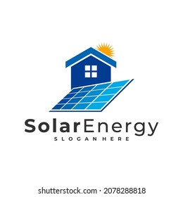 Solar house logo vector template, Creative Sun energy logo design concepts
