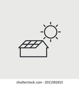 solar house vector icon solar roofing sun energy