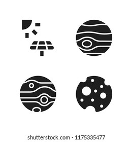 solar icon. 4 solar vector icons set. mars, asteroid and neptune icons for web and design about solar theme