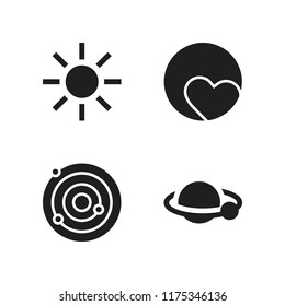 solar icon. 4 solar vector icons set. planet, sun and orbit icons for web and design about solar theme