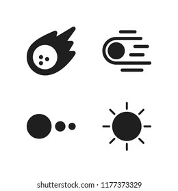 solar icon. 4 solar vector icons set. sun, solar system and asteroid icons for web and design about solar theme