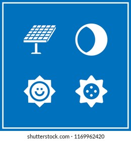 solar icon. 4 solar vector set. solar panel, planet and sun icons for web and design about solar theme