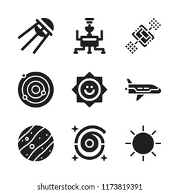 solar icon. 9 solar vector icons set. space capsule, satellite and orbit icons for web and design about solar theme