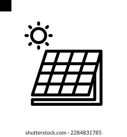Solar icon line style vector	