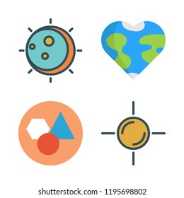 solar icon set. vector set about eclipse, geometry, sun and earth globe icons set.