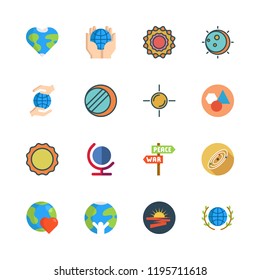 solar icon set. vector set about geometry, earth globe, solar system and sun icons set.