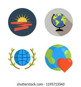 solar icon set. vector set about planet earth, sun and earth globe icons set.