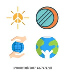 Sonnensymbol-Set. Vektorunterschied über Sonne, Erde und Sonnenfinsternis.