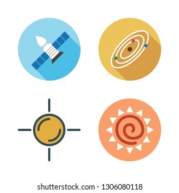 solar icon set. vector set about solar system, satellite and sun icons set.