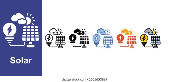 Solar icon sets with different styles
