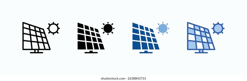 Solar icon sheet multiple style collection isolated vector