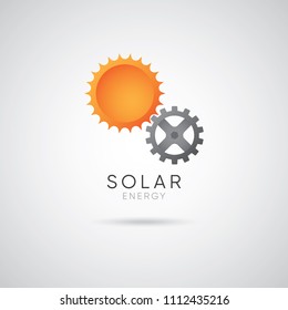 solar icon with the sun and gear
