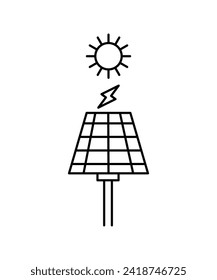 icono solar, icono de la mejor línea del vector.