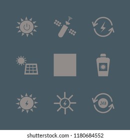 solar icon. solar vector icons set renewable energy, solar panel, solar power and recycle hours