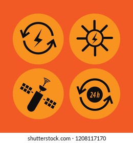 solar icon. solar vector icons set satellite, renewable energy, solar energy and recycle hours