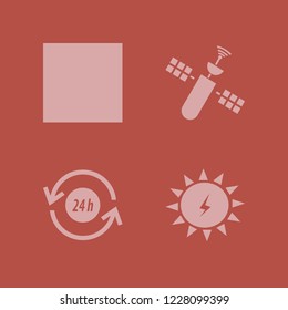 solar icon. solar vector icons set recycle hours, sun, satellite and solar energy